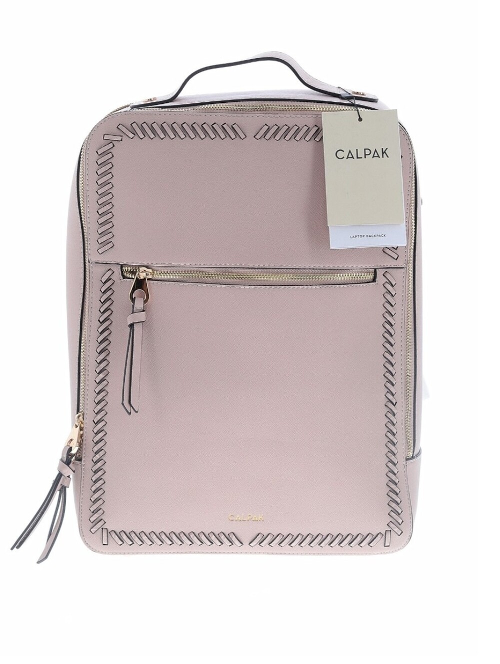 CALPAK Pale Pink Whipstitch Accent Backpack